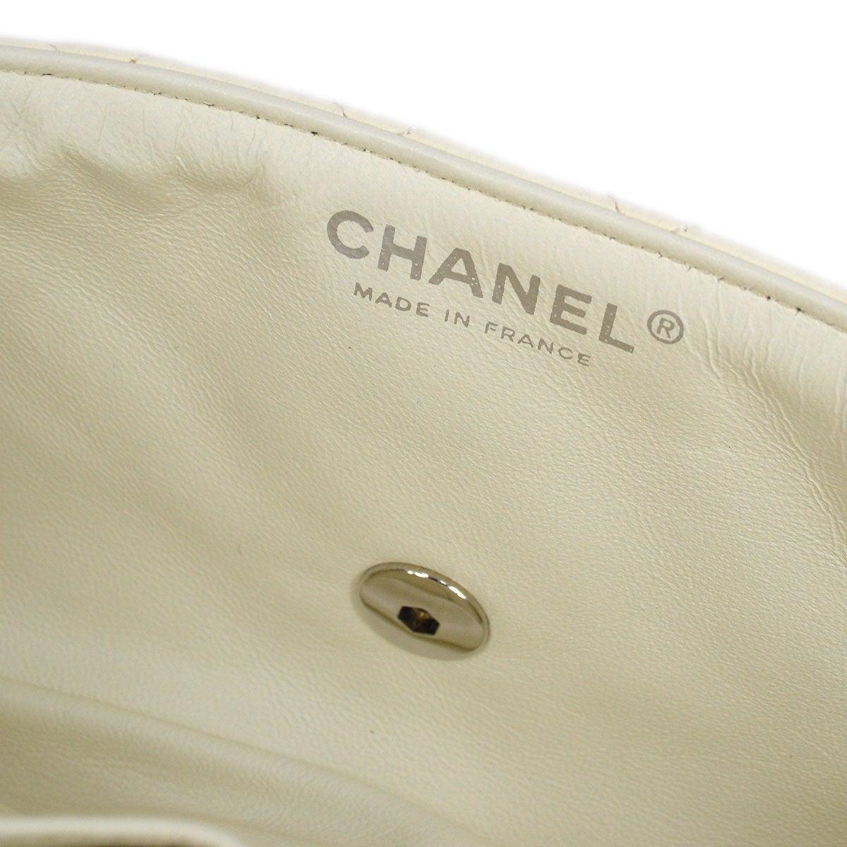 CHANEL Ivory Cream Lambskin Leather Gold Evening Small Shoulder Flap Bag in Box In Good Condition In Chicago, IL