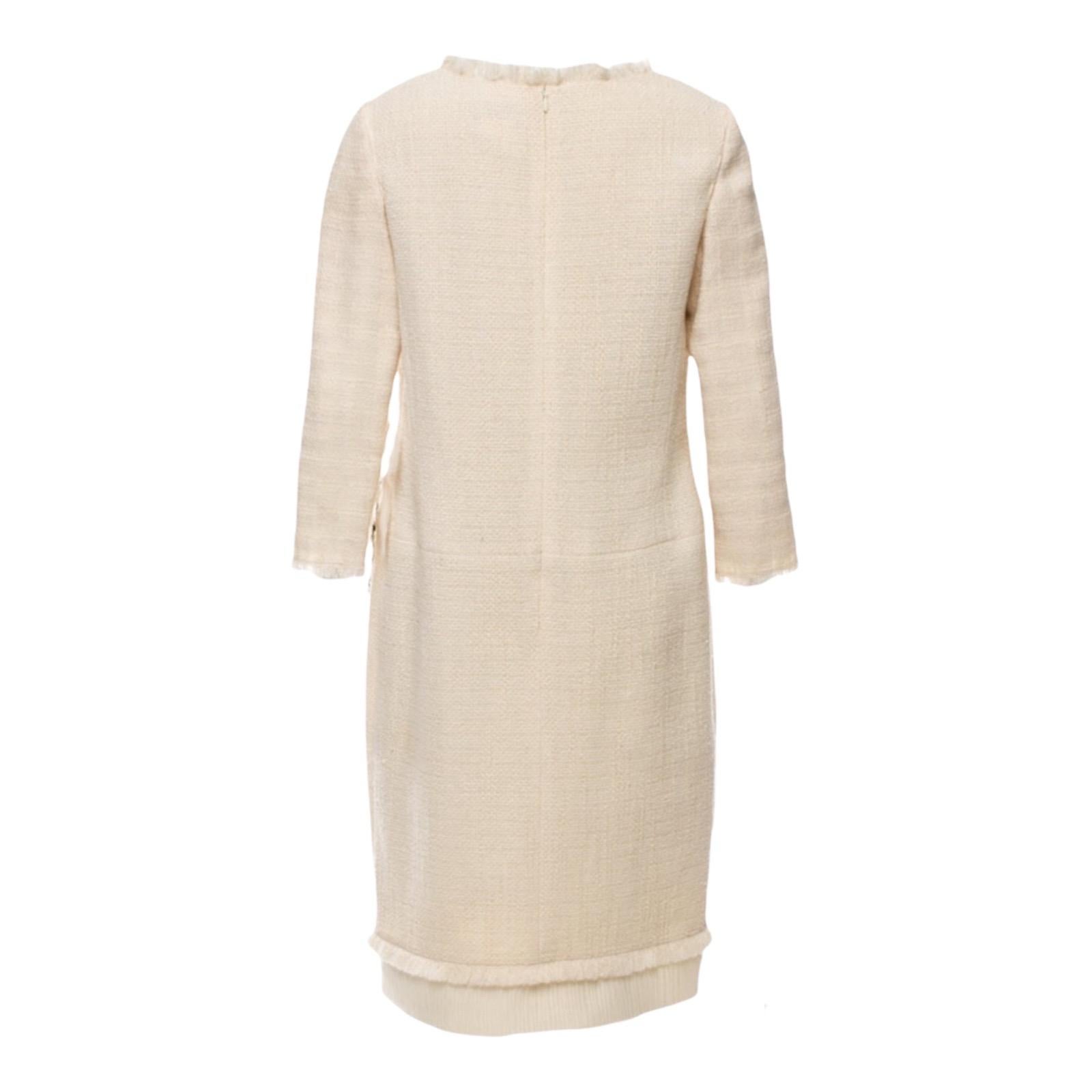 ivory tweed dress