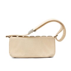 Chanel Ivory Jersey Evening Bag with Mirrored Pyramid Studs
