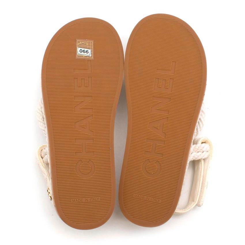 Chanel Ivory Lambskin Espadrille Rope Sandals - Size EU 36 For Sale 1