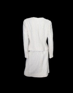 CHANEL Ivory Lesage Fantasy Sequin Tweed CC Logo Skirt Suit as seen on Lady Di