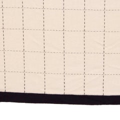 CHANEL ivory & navy wool silk Muffler Scarf