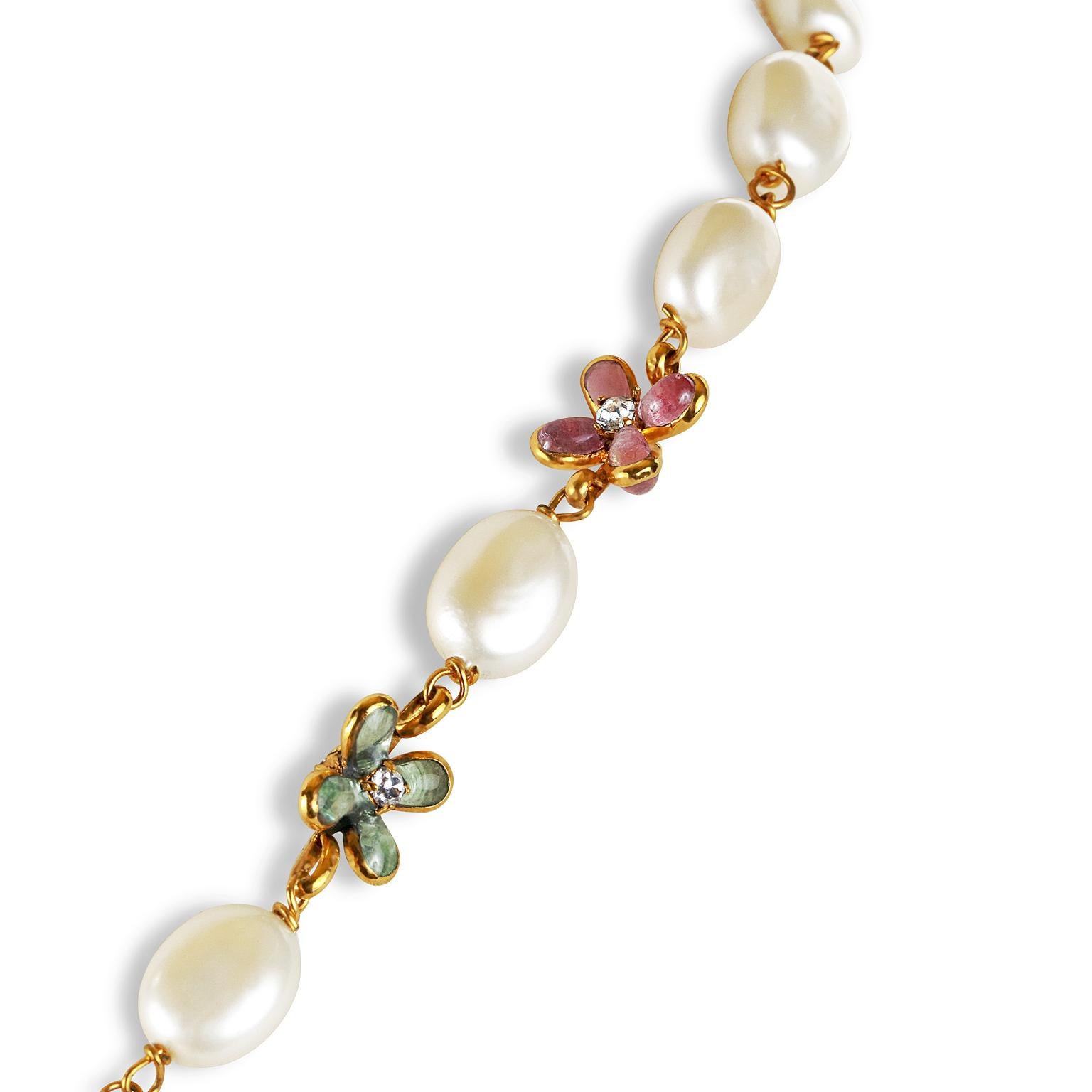 Chanel Ivory Pearl Camellia Necklace 1