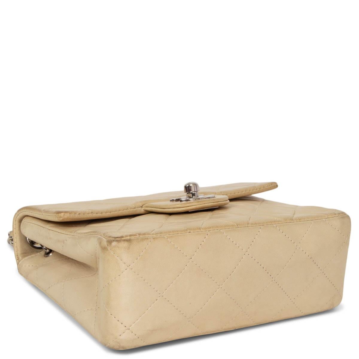 Beige CHANEL ivory quilted leather MINI SQUARE FLAP Shoulder Bag