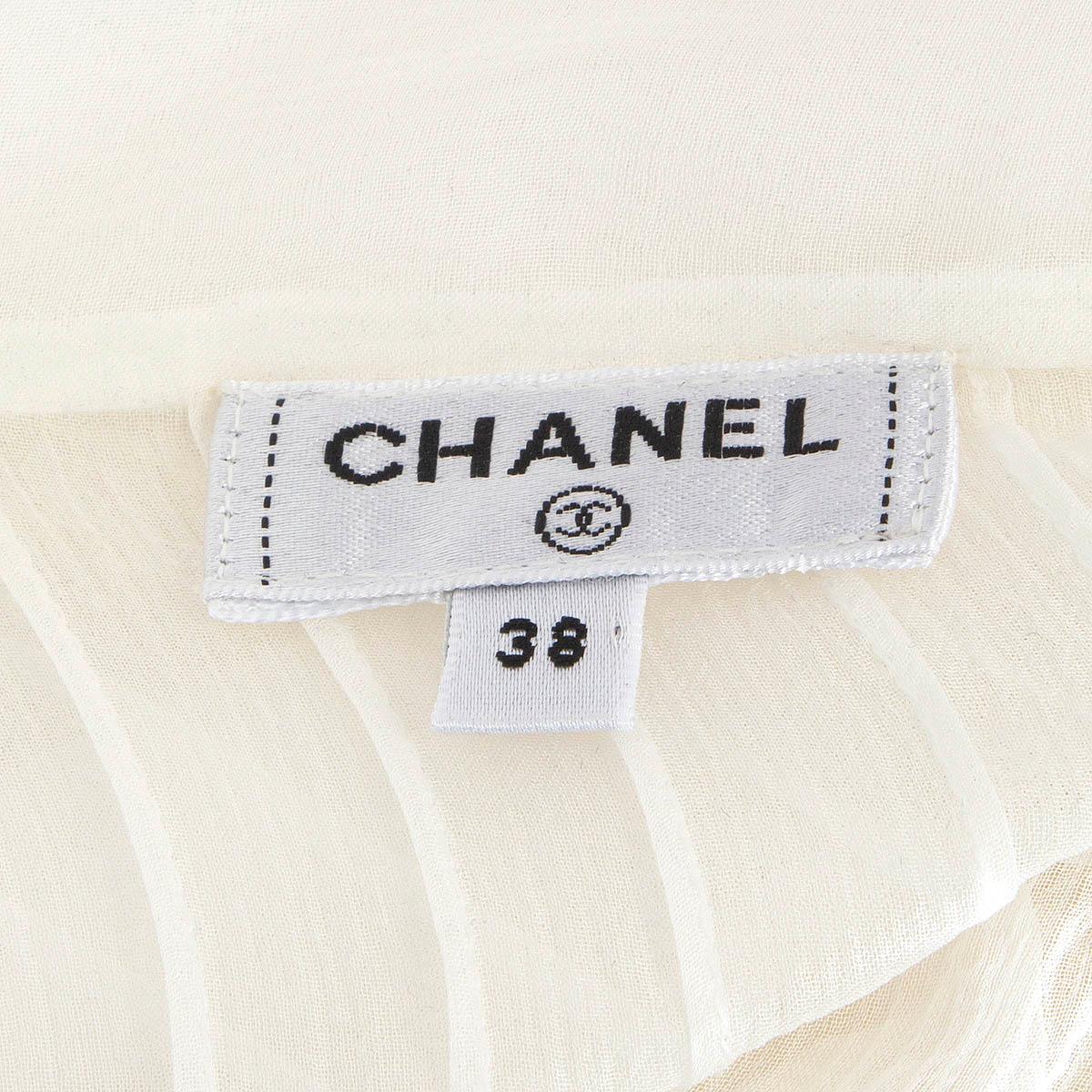 CHANEL ivory silk 2018 18S LACE TRIM SAILOR Blouse Shirt 36 XS 3