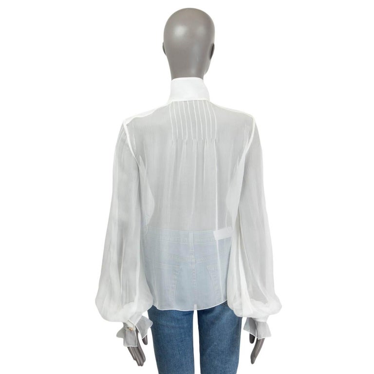 Blusa Camisetas Chanel Para Mujer CHANEL Blanco Perla Seda 2017 - Main Image