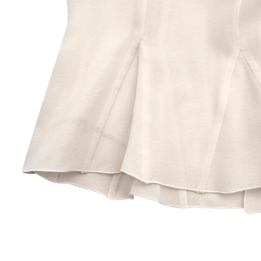 Chanel Chanel Elfenbeinfarbene geraffte ärmellose Seidenbluse - Größe US 10 im Angebot 4