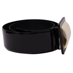 Chanel Ivory Square Leather Belt - EU 32cm