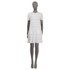 CHANEL ivory white wool 2019 SHORT SLEEVE KNIT Dress 38 S