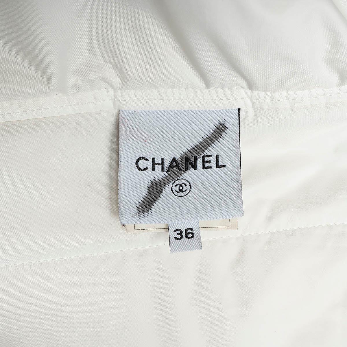 Chanel ivoire laine 2008 08A FRINGED TWEED PUFFER Veste 36 XS en vente 4