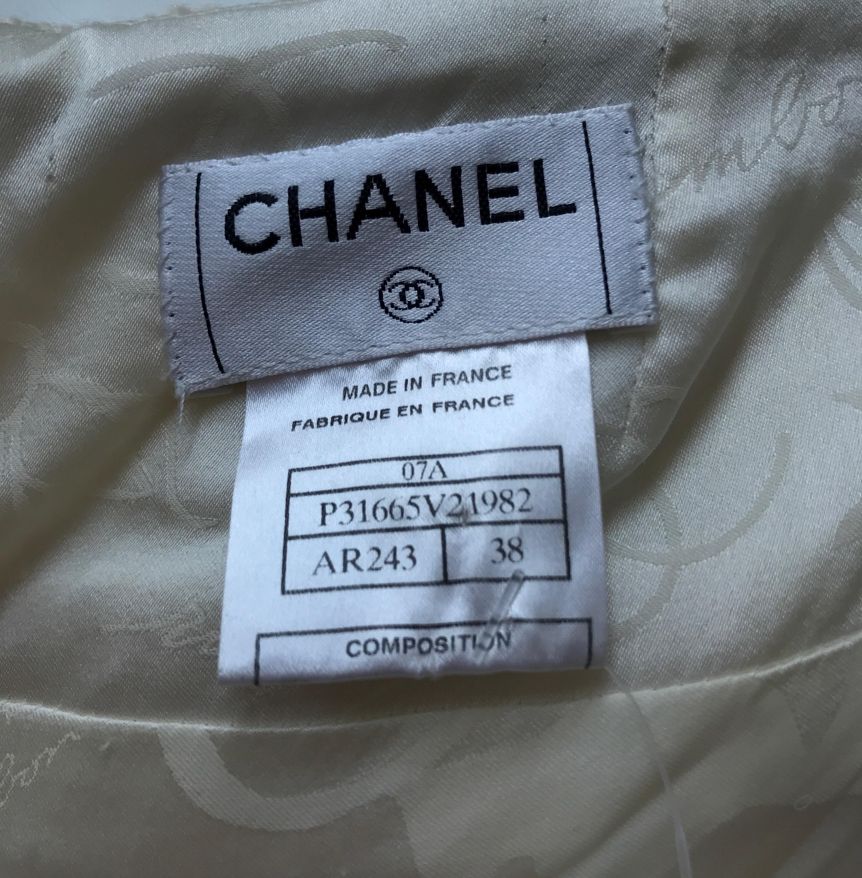 Chanel Ivory Wool Skirt-38 3