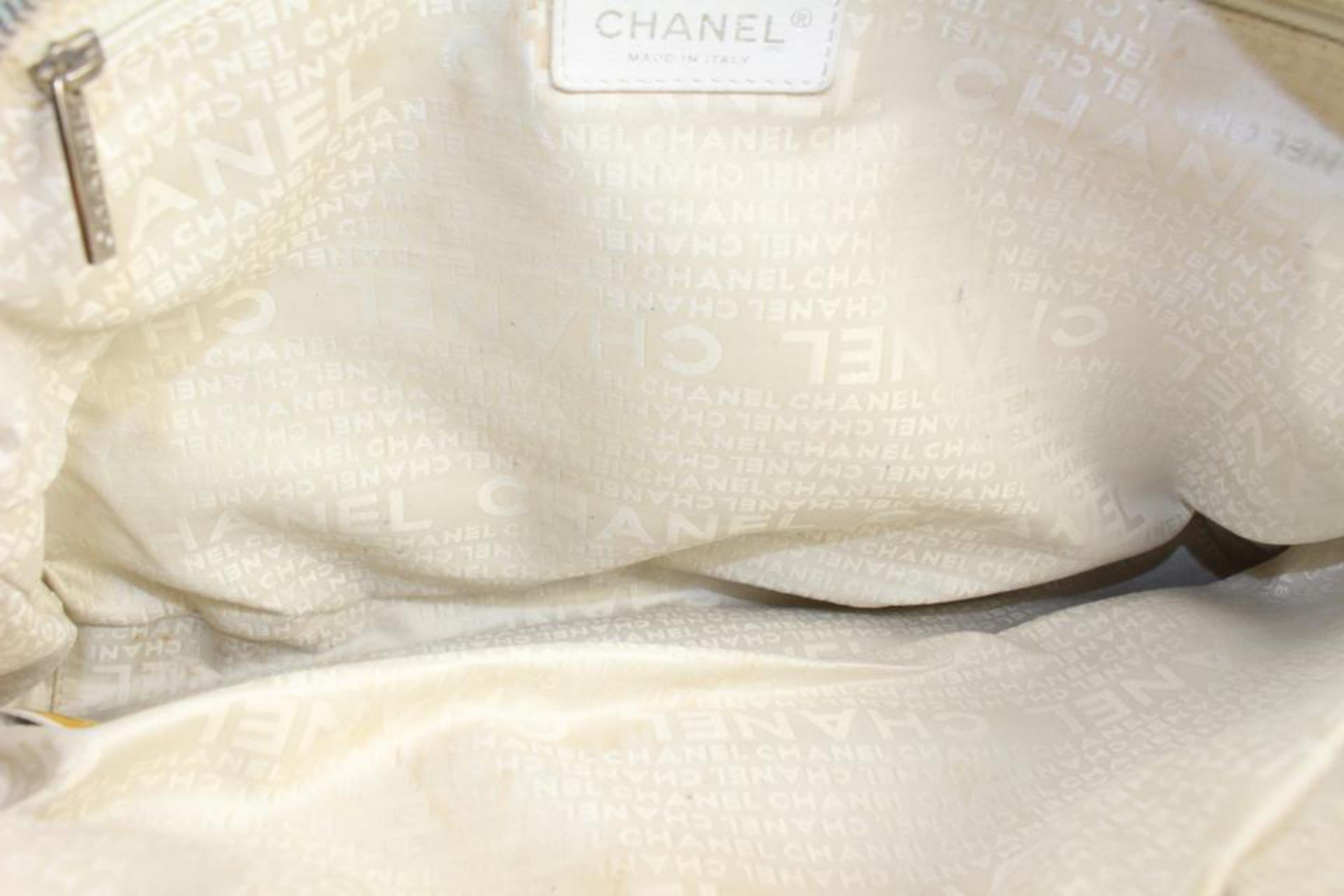 Chanel Ivory x Green Woven Fabric x Leather Boston Shoulder Bag 1115c7 1