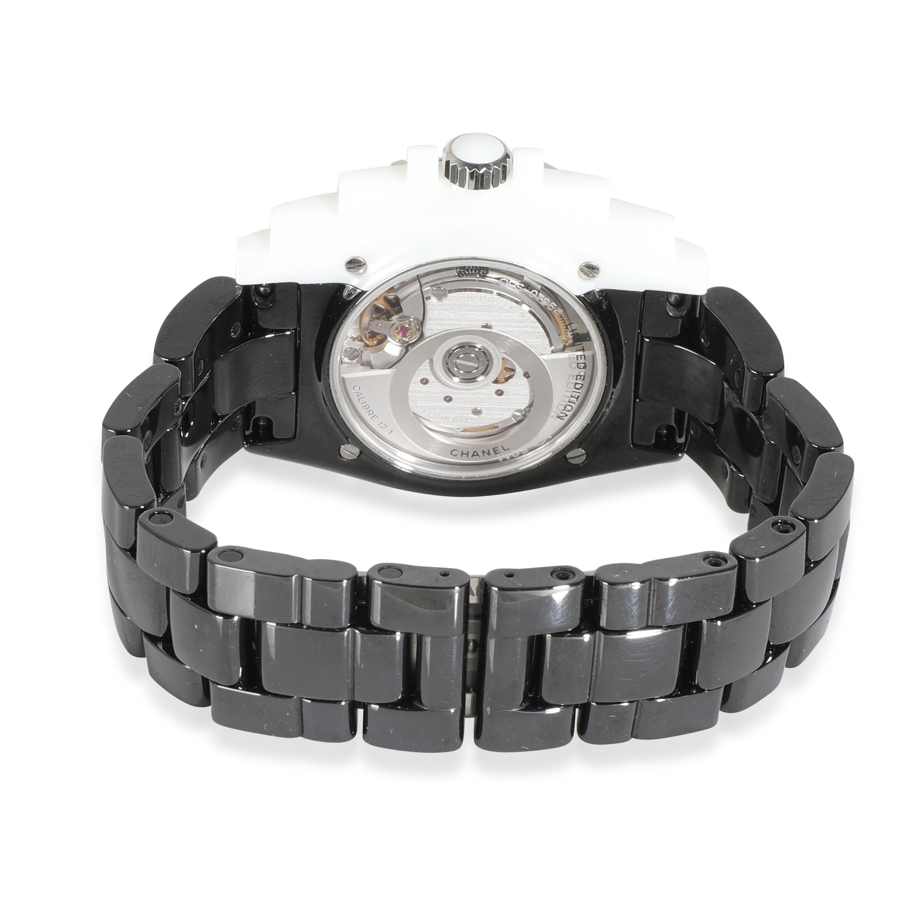 Chanel J-12 Cybernetic H7988 Unisex Watch in  Ceramic

SKU: 141023

PRIMARY DETAILS
Brand: Chanel
Model: J-12 Cybernetic
Country of Origin: Switzerland
Movement Type: Quartz: Automatic/Kinetic
Year of Manufacture: 2020-2029
Condition: Retail price