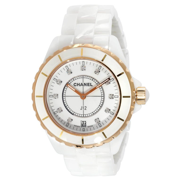 Chanel J-12 H2180 Unisex Watch in 18kt Ceramic/Yellow Gold For