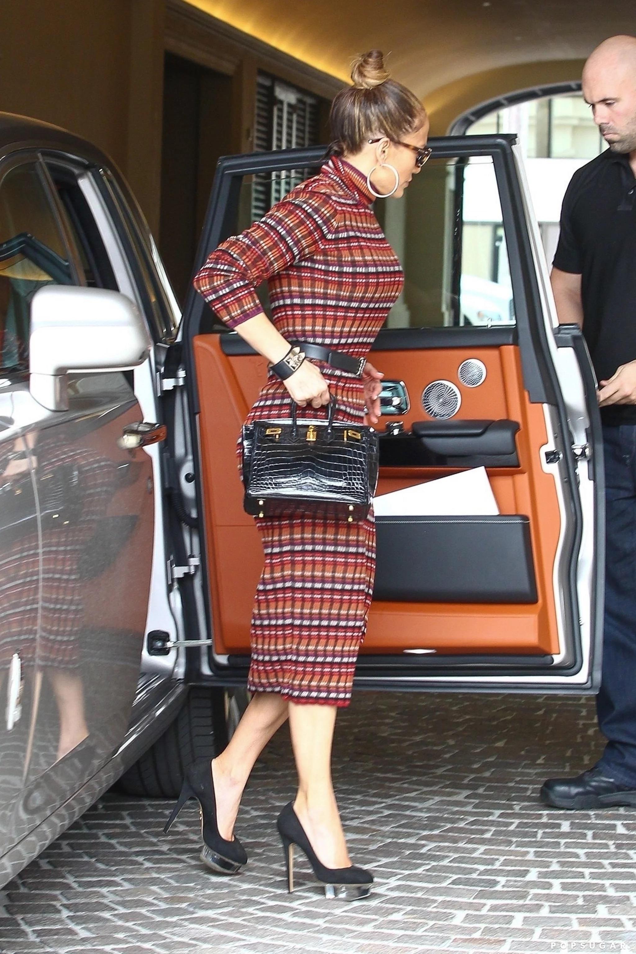 Gray Chanel J Lo Style Paris / Hamburg Runway Cashmere Dress