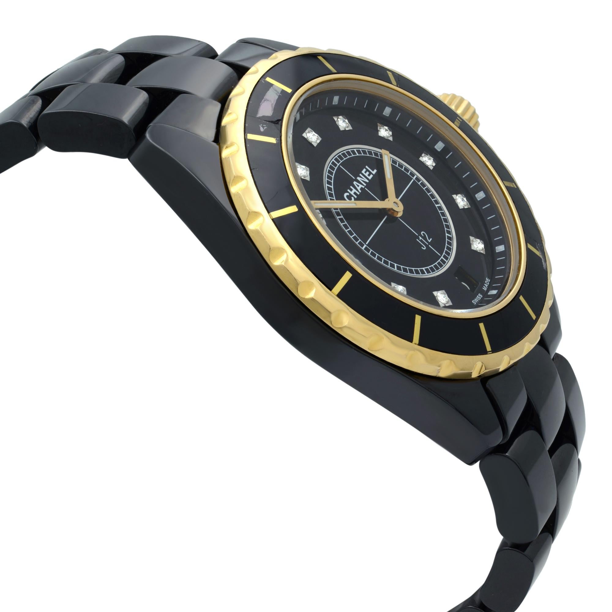 black and gold chanel watch