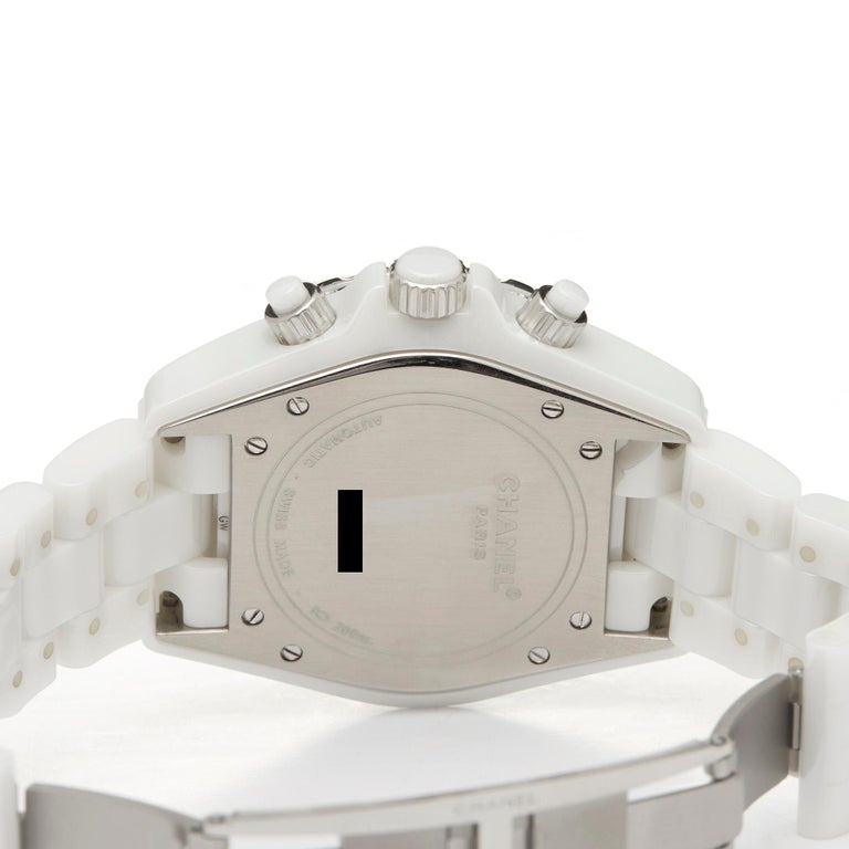 Chanel J12 2 Row Diamond Bezel Ceramic H1008 Wristwatch at 1stDibs