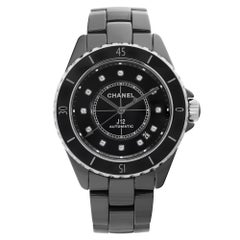 Chanel J12 38mm Ceramic Diamonds Black Dial Automatic Ladies Watch H5702