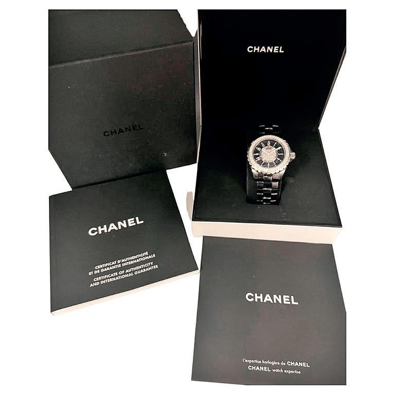 chanel ceramic watch black