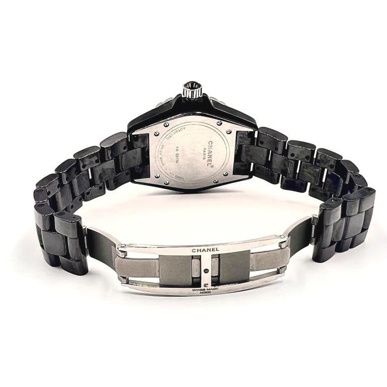 Chanel J12 H1709 Schwarze Keramik-Diamant-Armbanduhr im Zustand „Gut“ in Palm Beach, FL