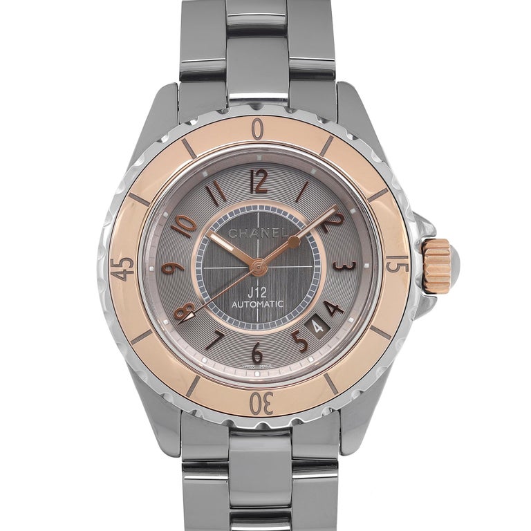 Chanel J12 Titanium Ceramic Grey Dial Automatic Ladies Watch H4185 For Sale  at 1stDibs | j12 grey, chip 7402, chanel j12 grey