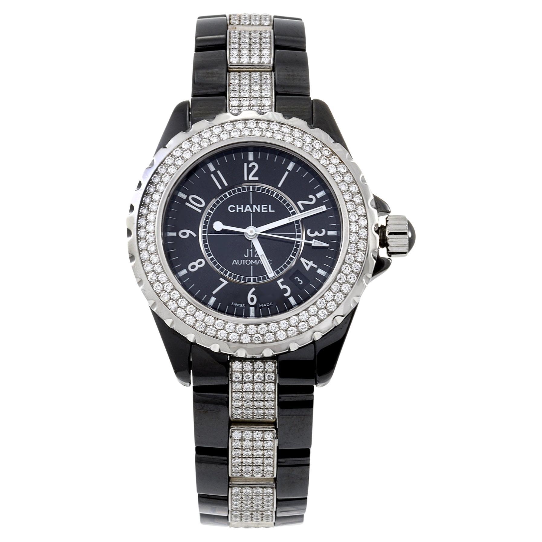 Chanel J12 Automatic Black Ceramic and Diamonds