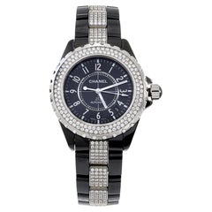 Chanel J12 Automatik-Schwarze Keramik und Diamanten