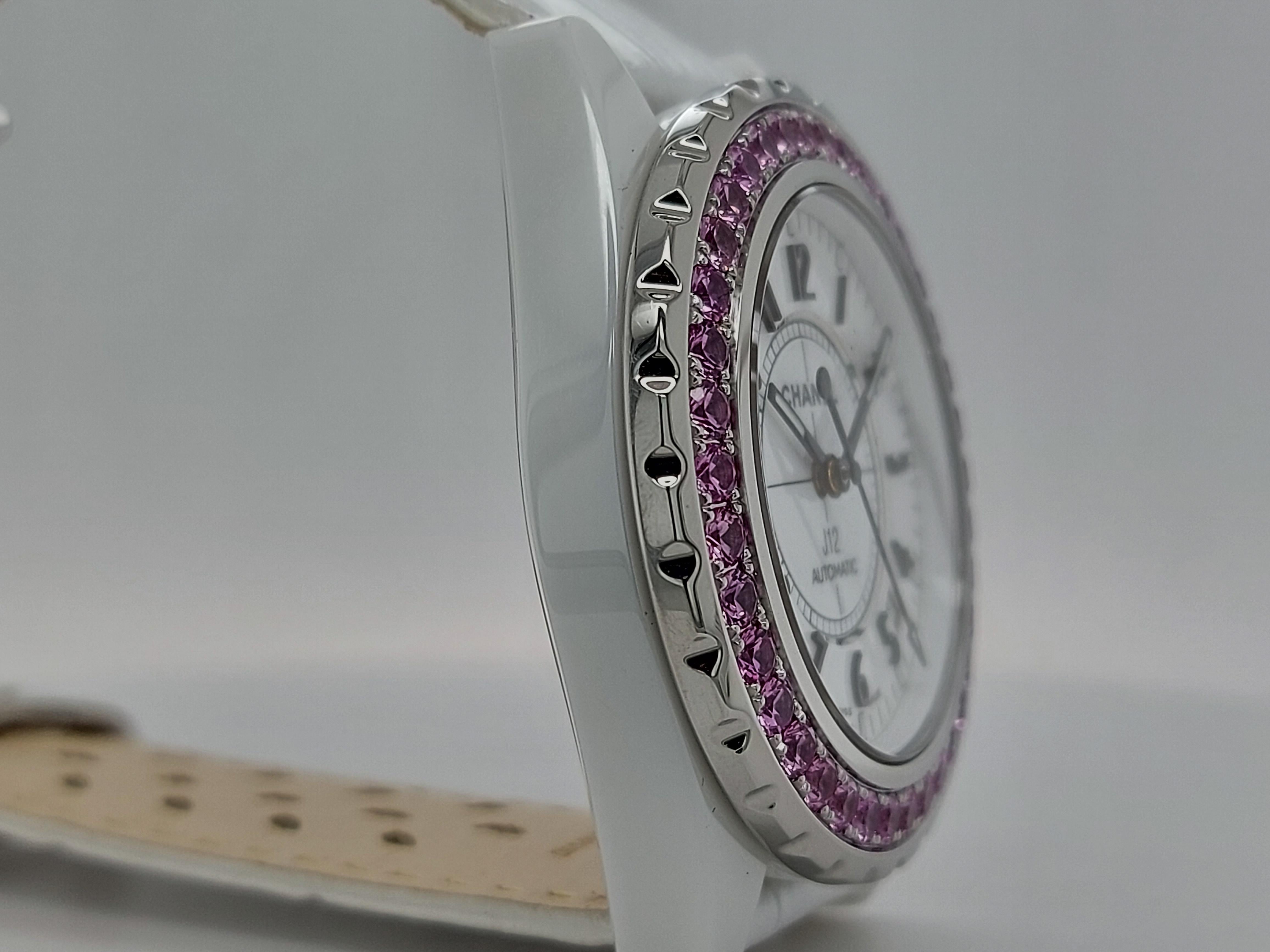 Chanel J12, Automatic, Ceramic Case, with Pink Sapphires 2