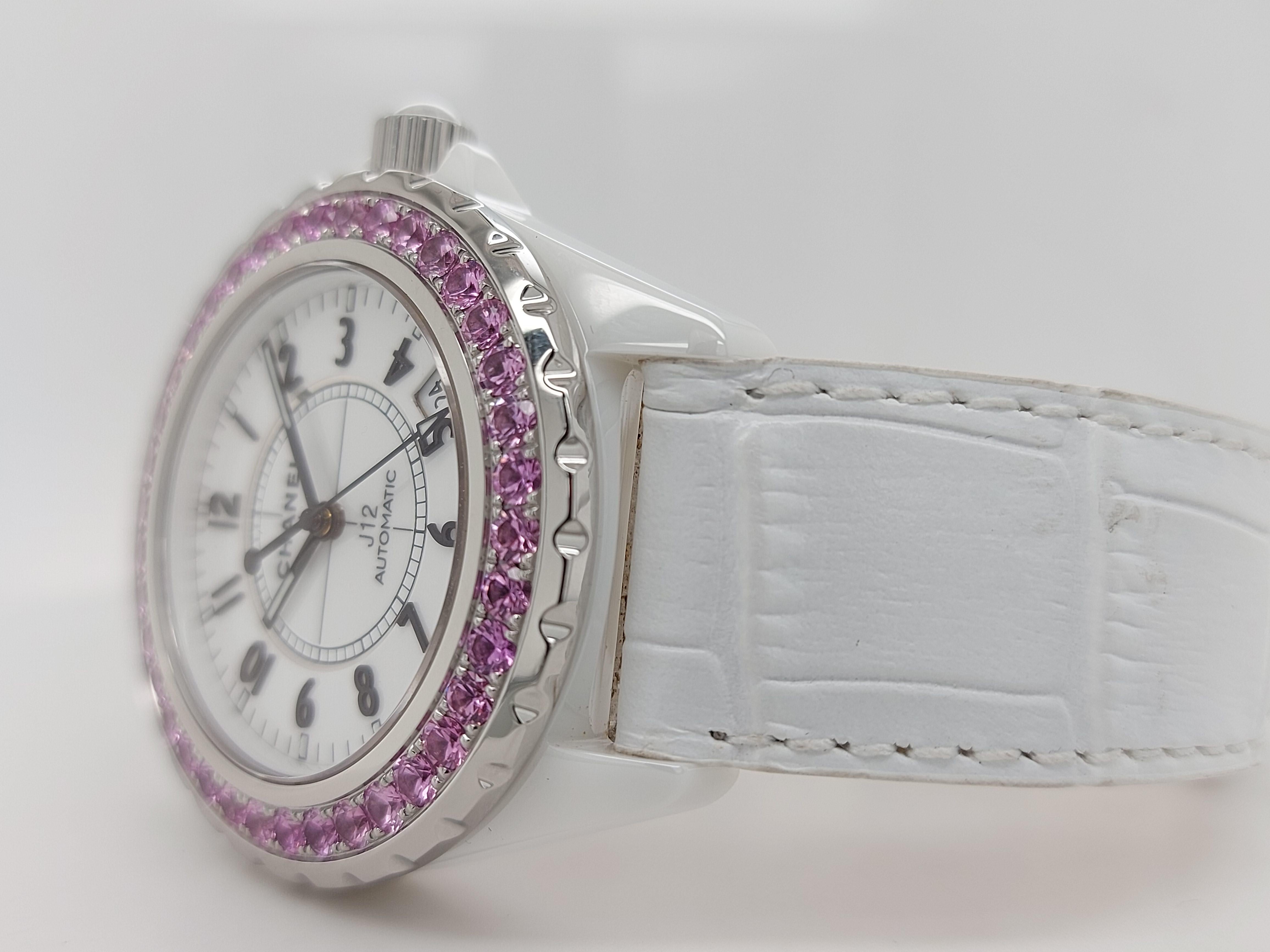 Chanel J12, Automatic, Ceramic Case, with Pink Sapphires 6
