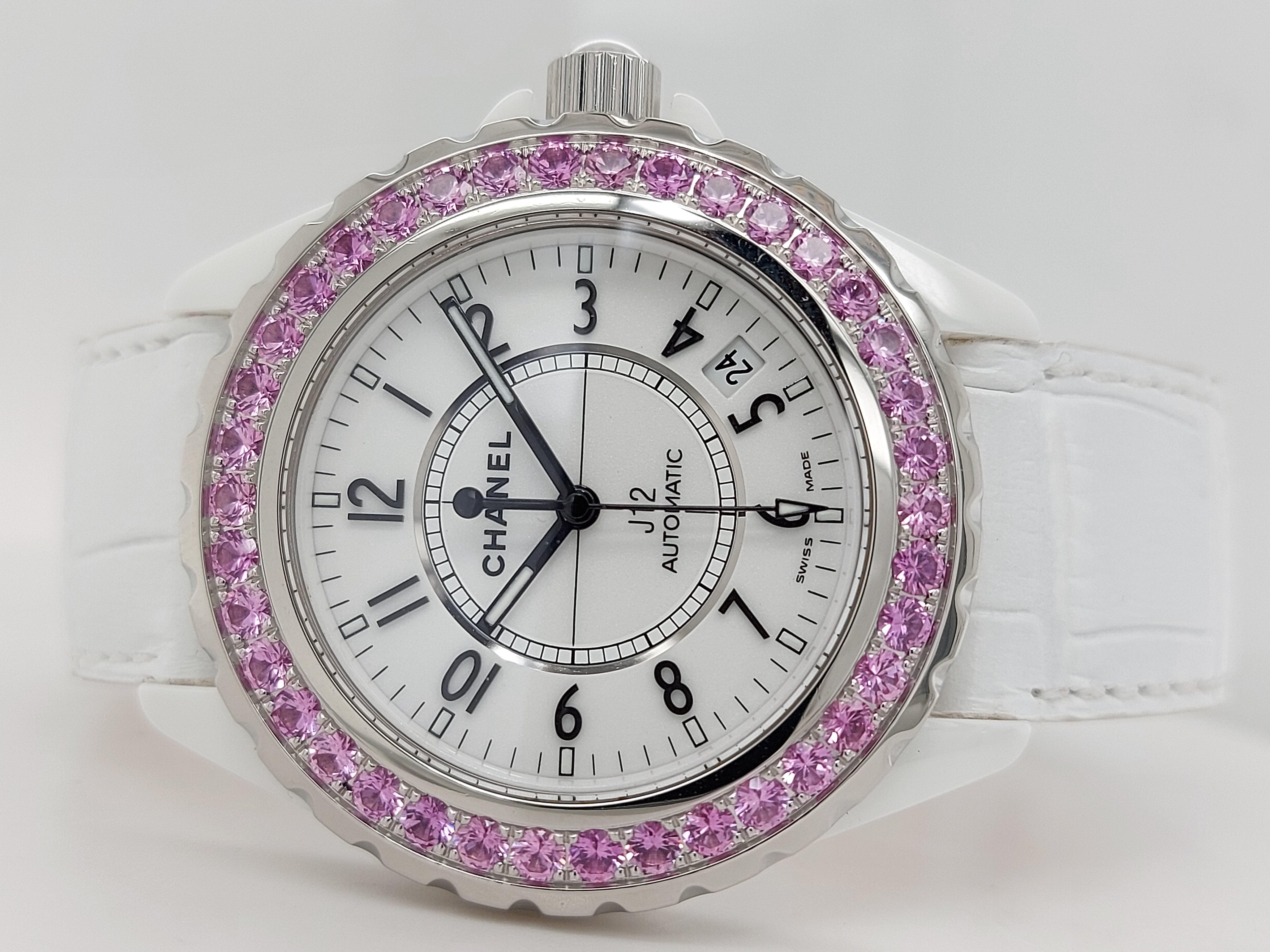 Chanel J12, Automatic, Ceramic Case, with Pink Sapphires 9