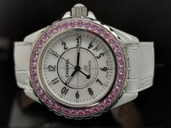 Chanel J12, Automatic, Ceramic Case, with Pink Sapphires