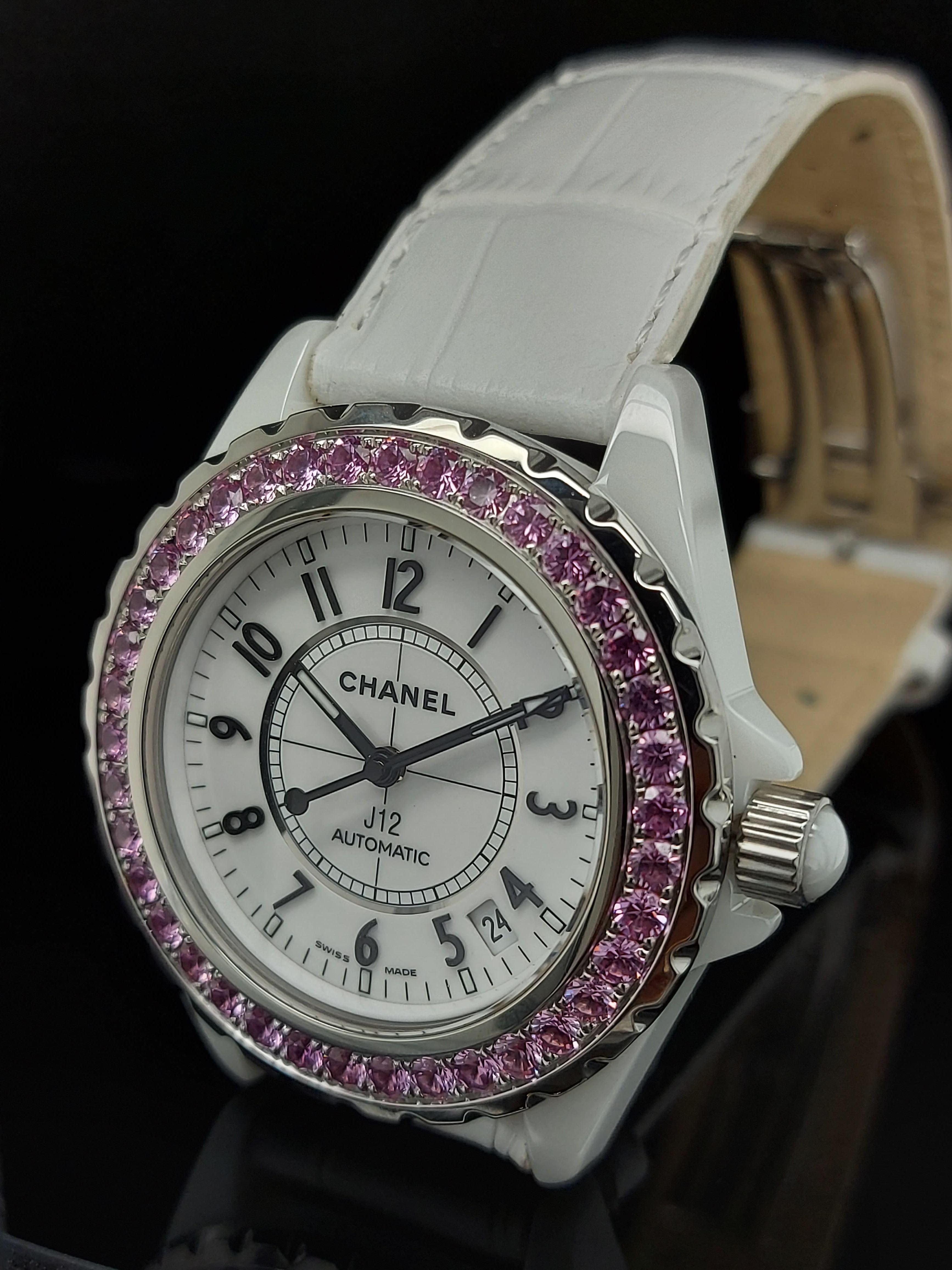 chanel pink sapphire watch