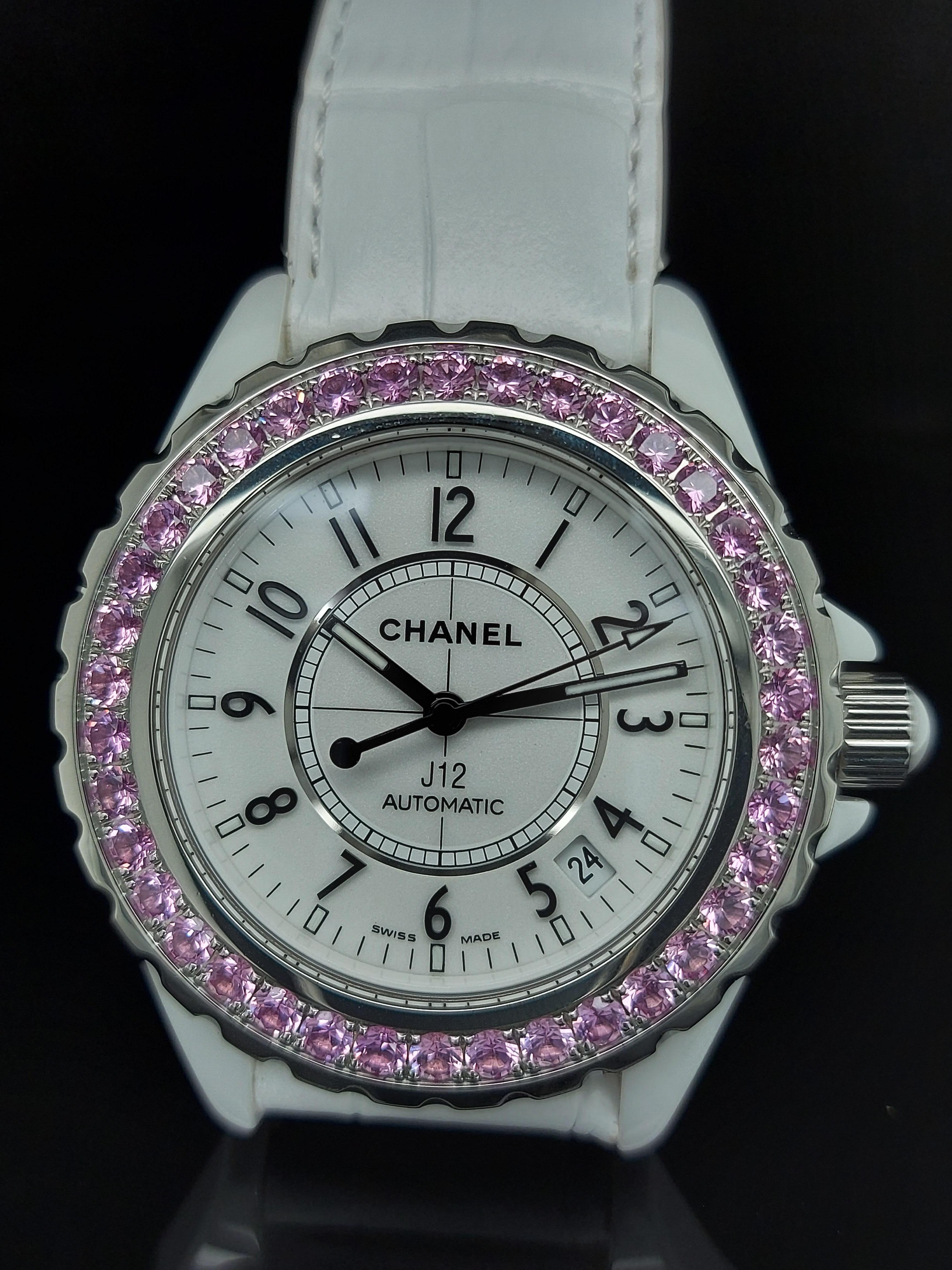 chanel pink sapphire watch