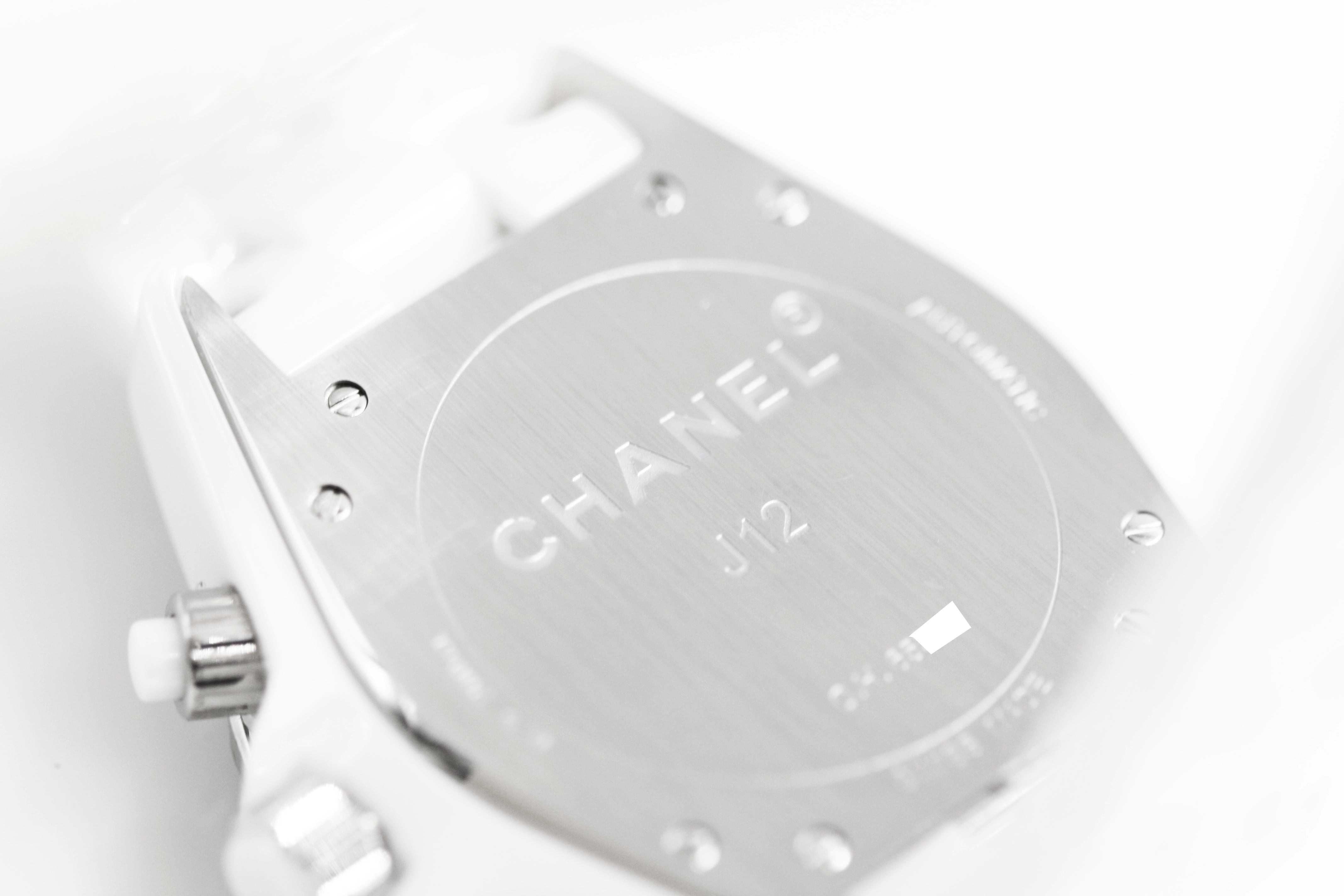 Chanel J12 Automatic Chronograph Watch, White Ceramic For Sale 3