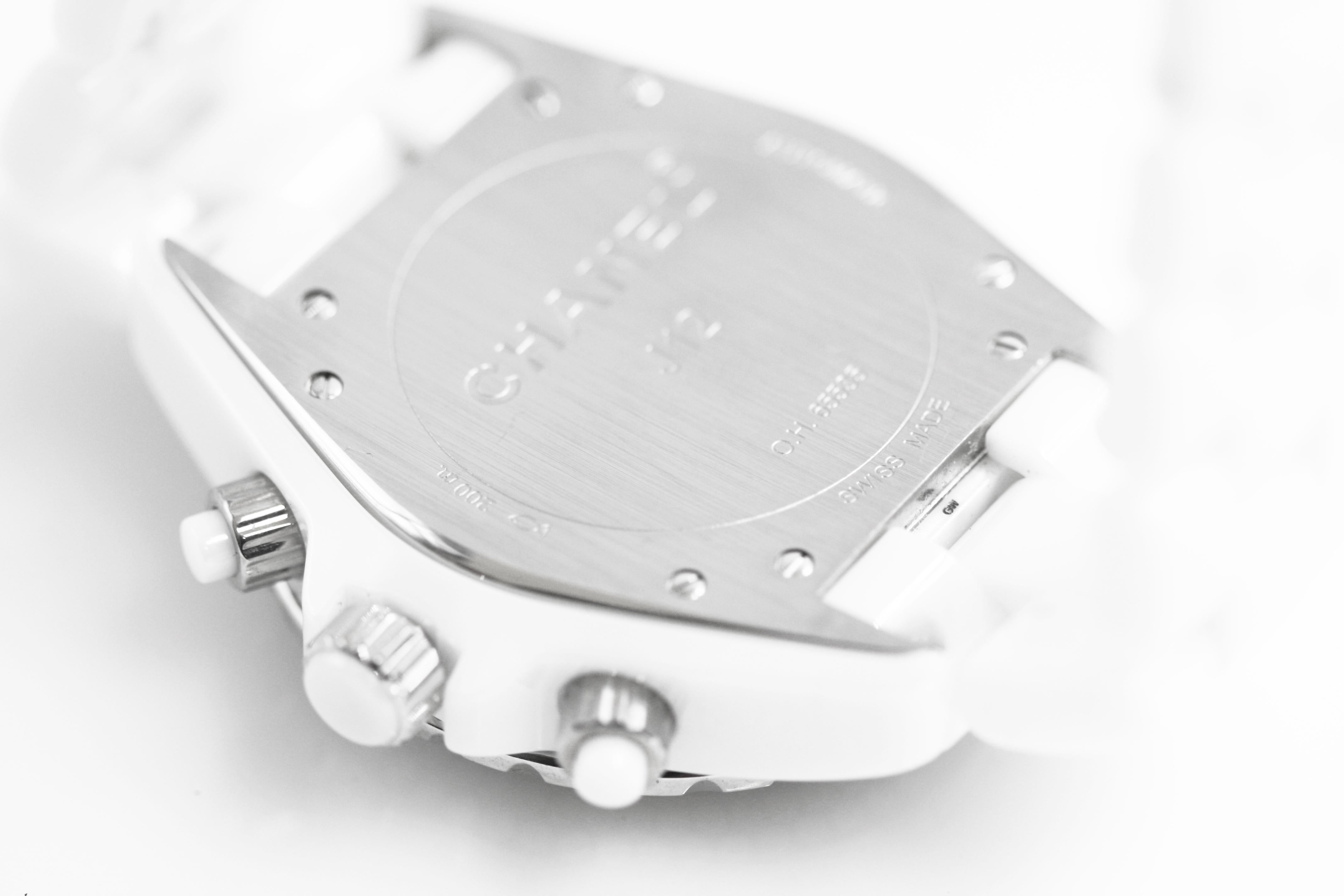 Chanel J12 Automatic Chronograph Watch, White Ceramic For Sale 1