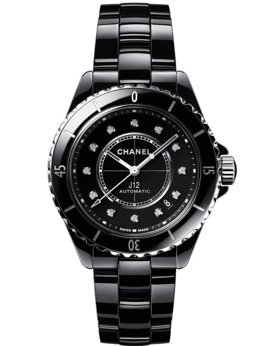 Chanel J12 Automatik-Diamant-Damenuhr mit schwarzem Zifferblatt H5702 für Damen oder Herren im Angebot