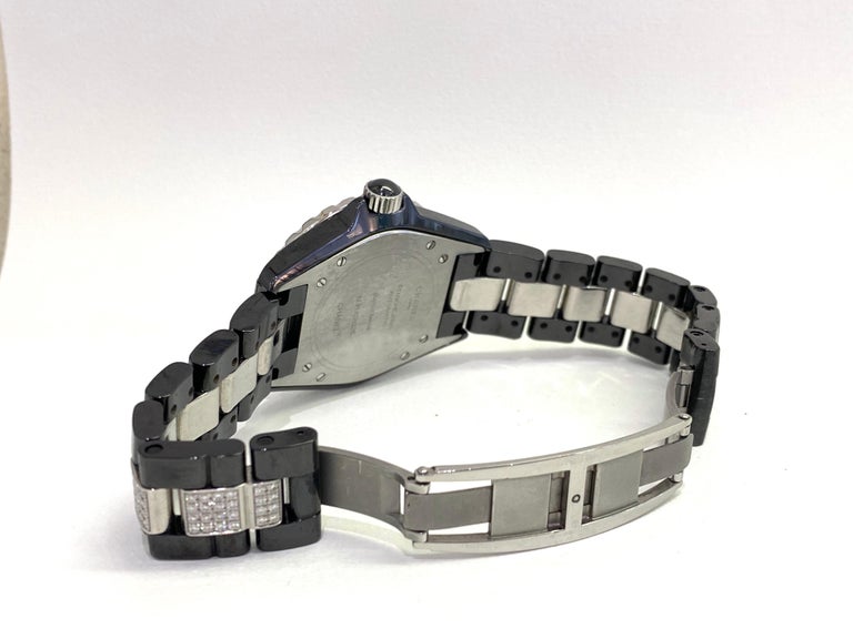 Chanel J12 Black Ceramic Automatic Full Factory Diamond Watch at