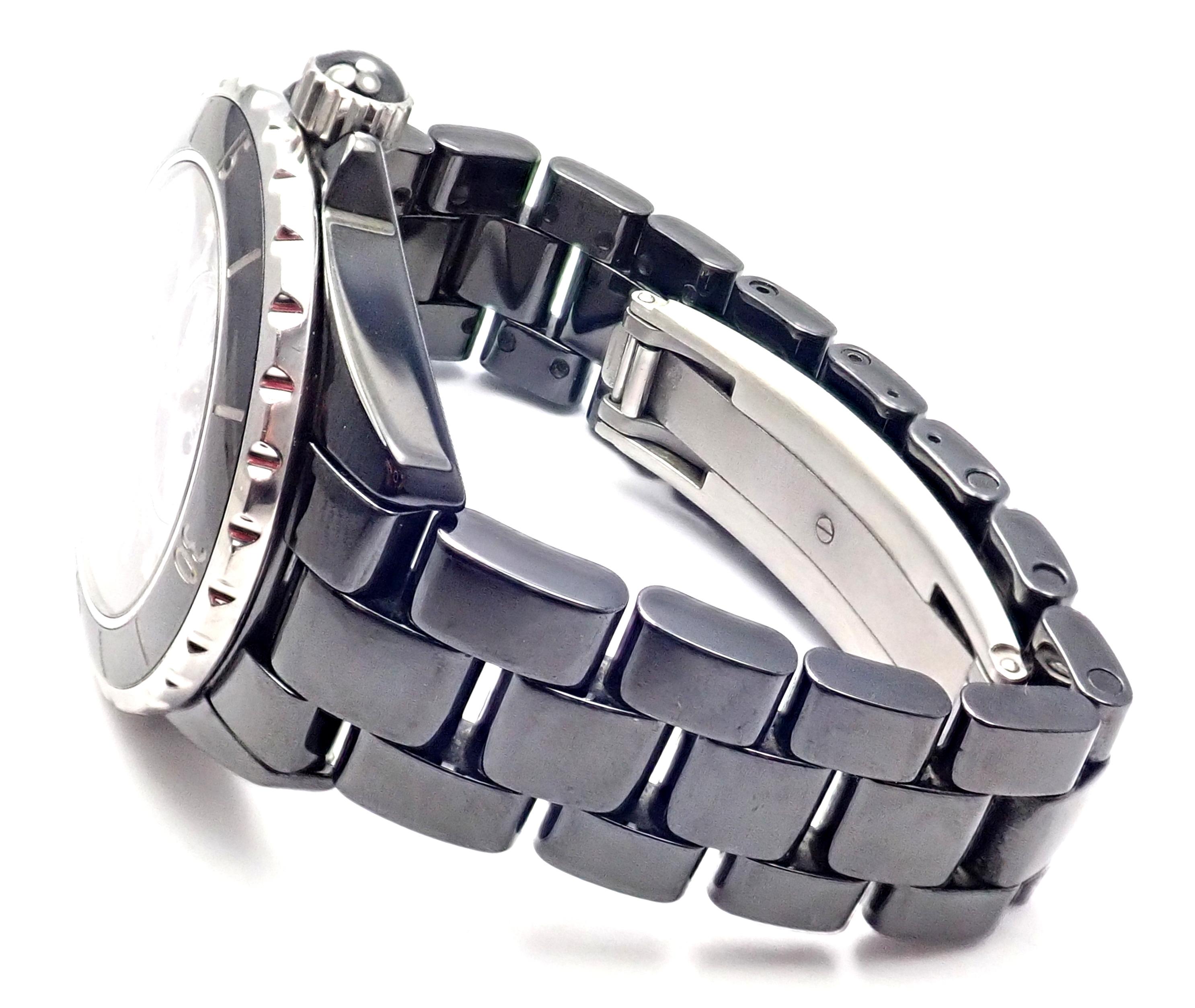 Chanel J12 Black Ceramic Automatic Diamond Watch Ref H1626 5