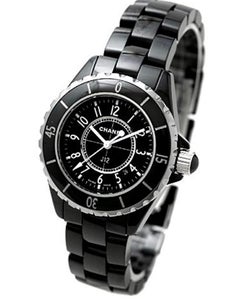 Chanel J12 Black Ceramic Automatic Midsize Unisex Watch Black Ceramic Face