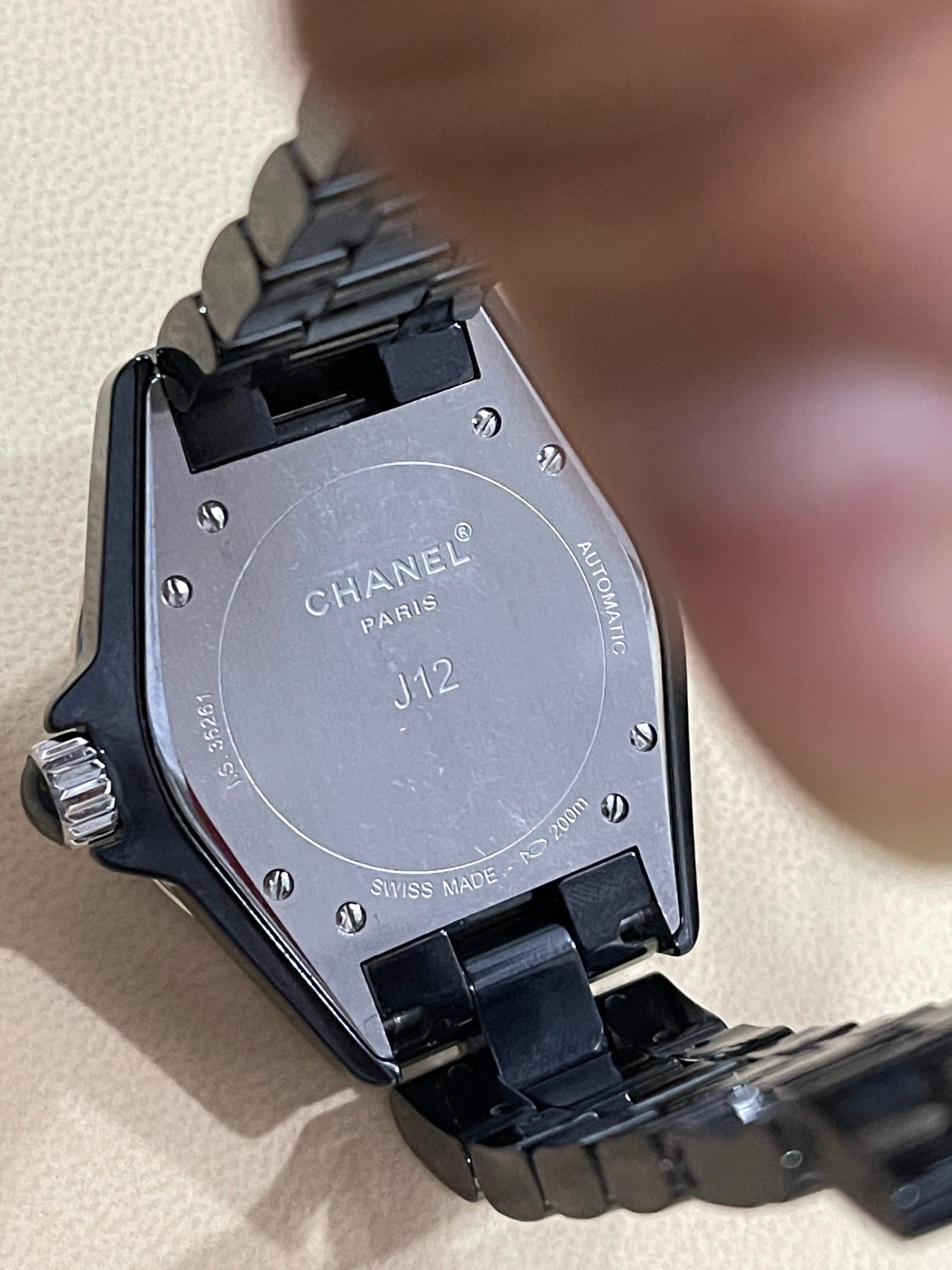 Chanel J12 Black Ceramic Automatic Midsize Unisex Watch Black Ceramic Face 2