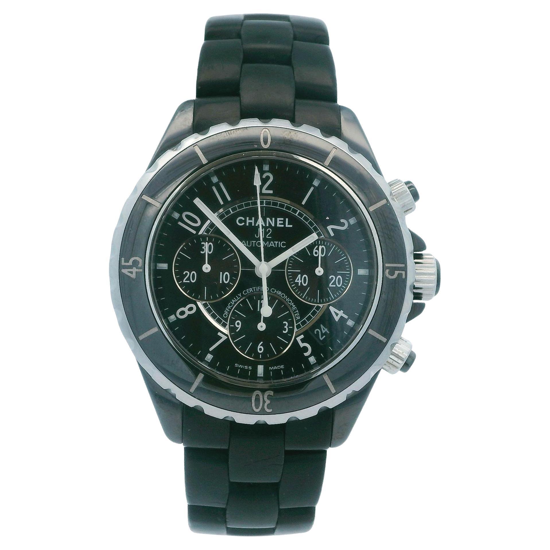 Orologio da uomo Chanel J12 Cronografo in ceramica nera