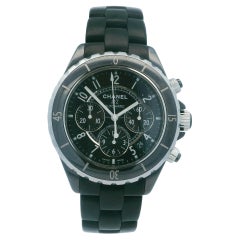 Chanel J12 Schwarze Keramik-Chronograph-Herrenuhr