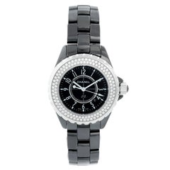 Chanel J12 Montre Céramique Noire Diamantée H0949