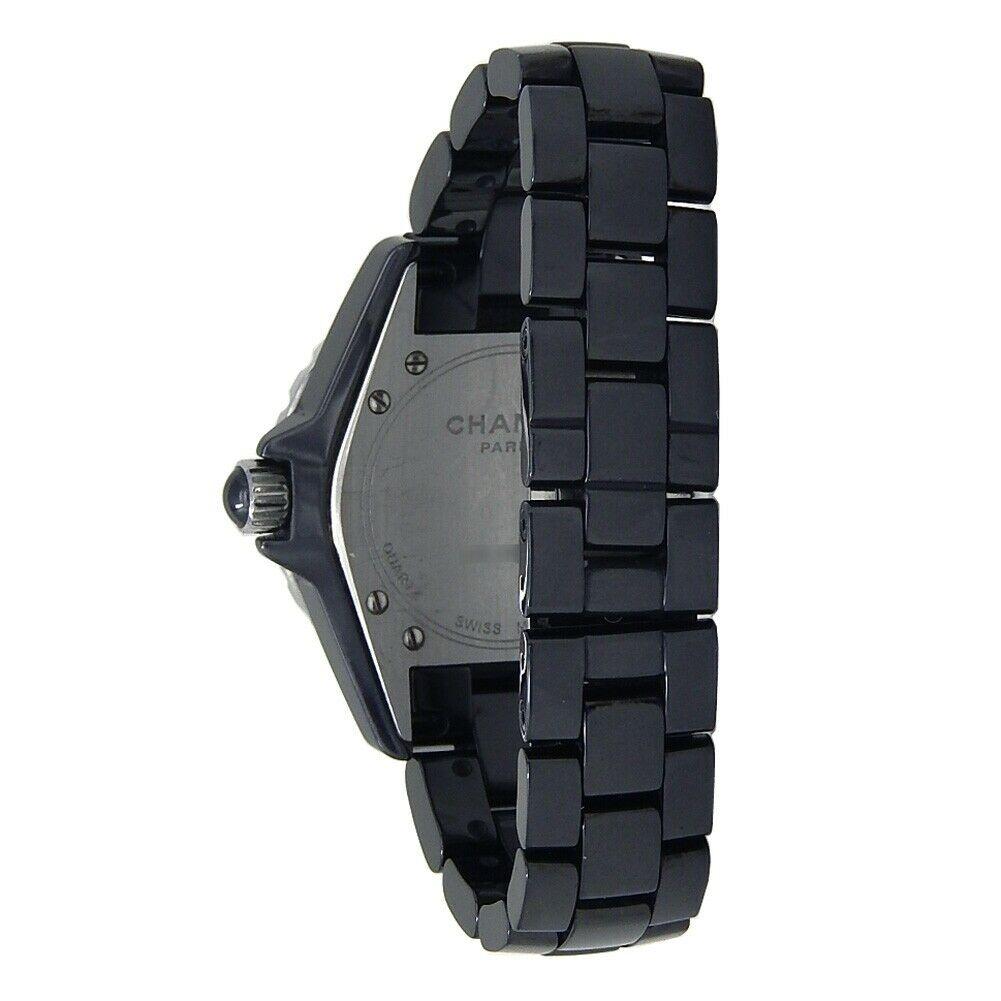 Women's Chanel J12 Black Ceramic Quartz Ladies Watch H1634 For Sale