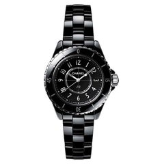 Used Chanel J12 Black Ceramic Quartz Movement Ladies Watch H5695