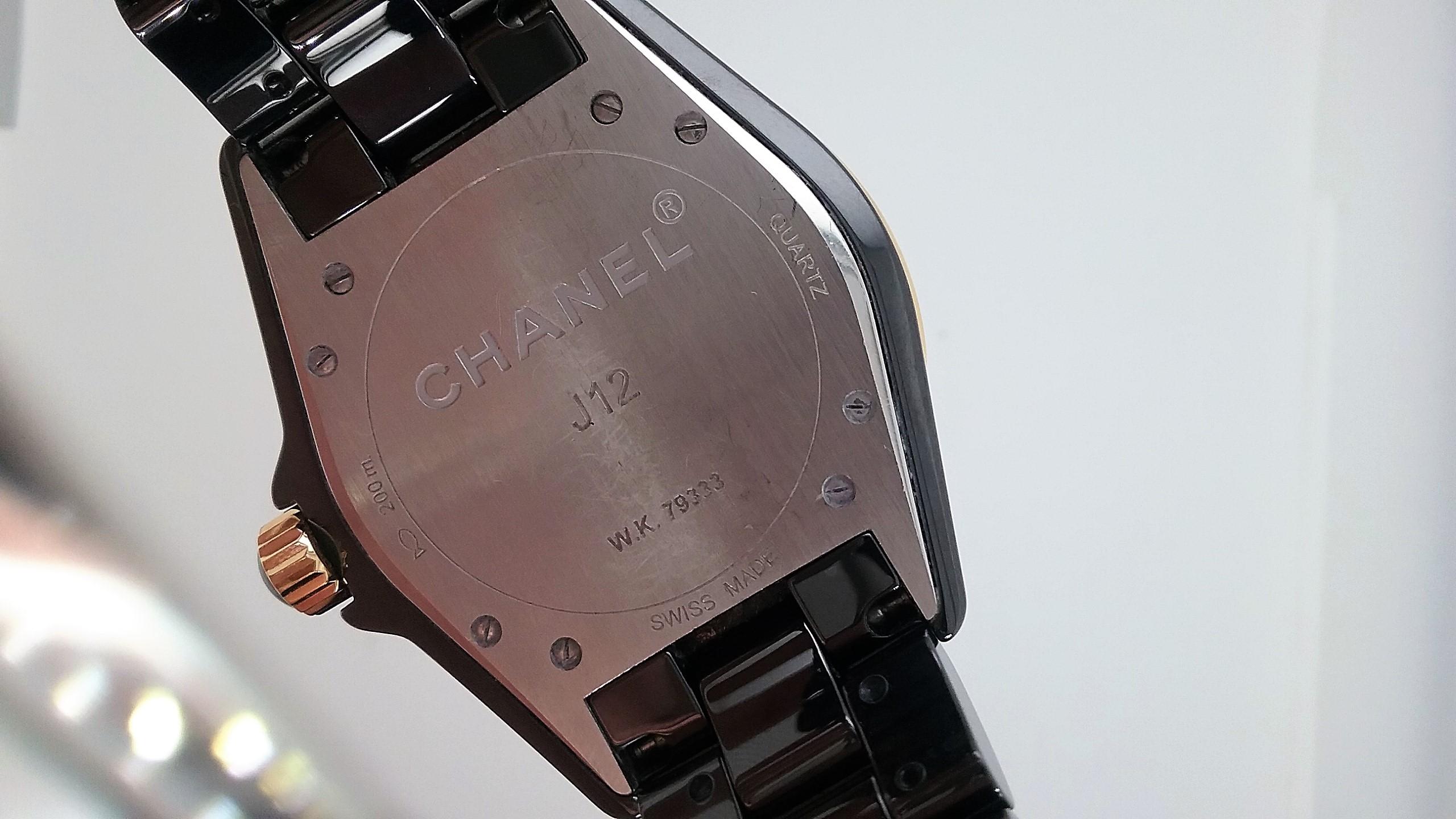 chanel j12 black gold