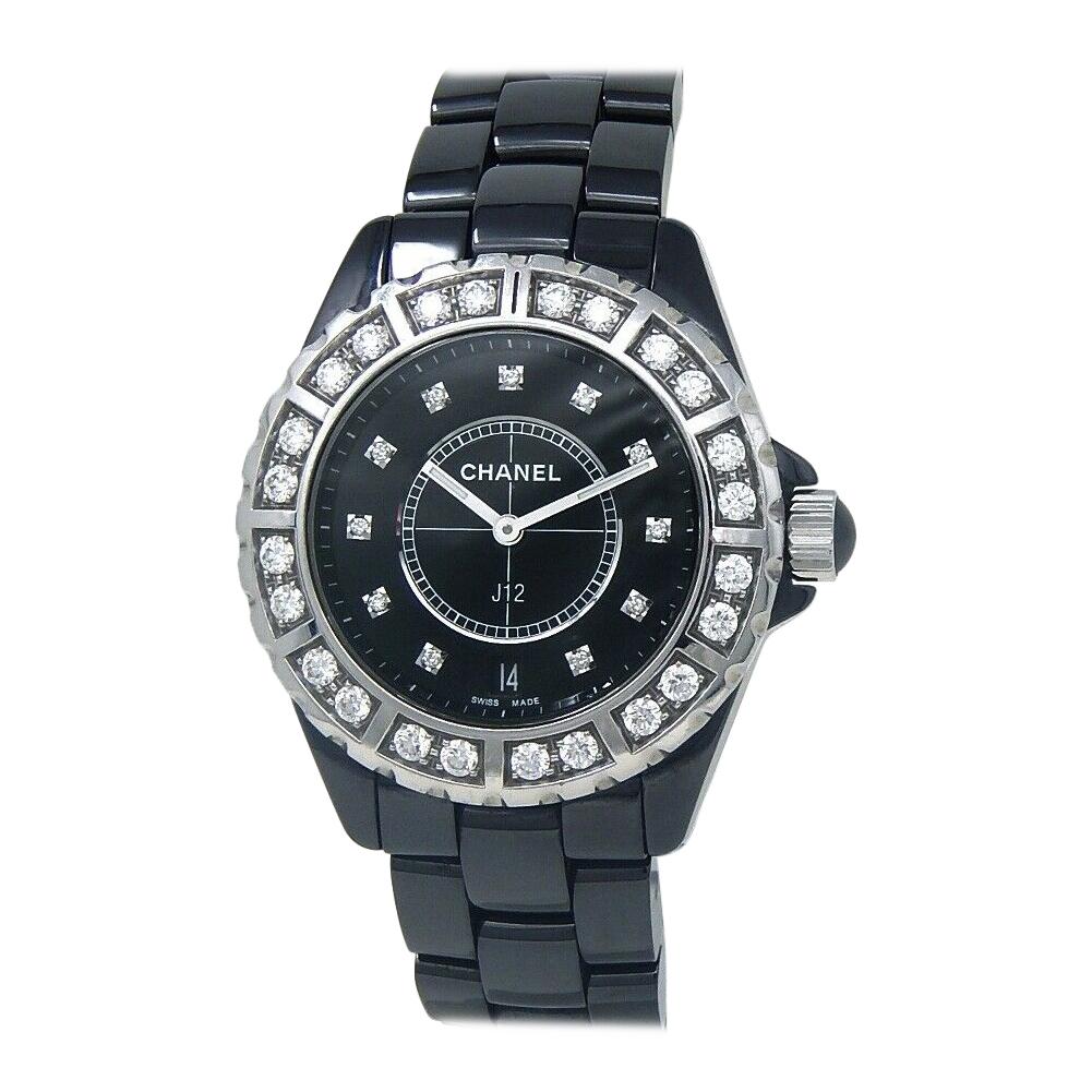 Chanel J12 Black Ceramic Women's Watch Automatic H2428 For Sale