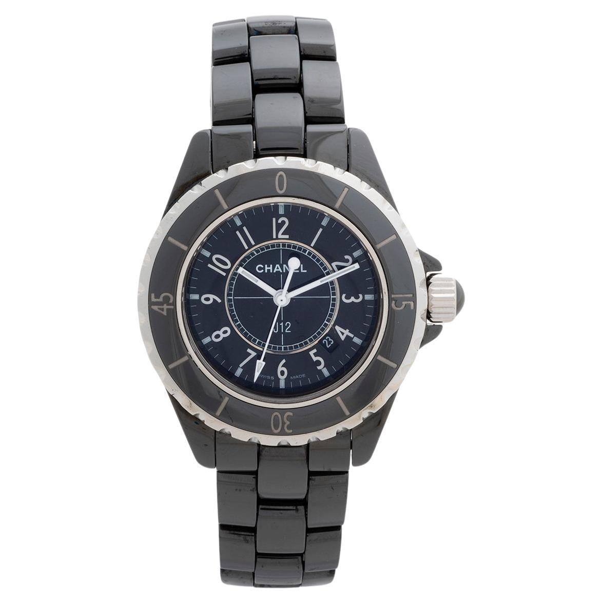 Chanel J12 Quartz Black Ceramic Women's Watch H0682