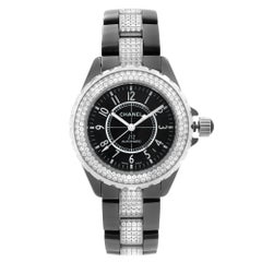 Chanel J12 Ceramic Black Dial Diamonds Bracelet Automatic Ladies Watch H1339