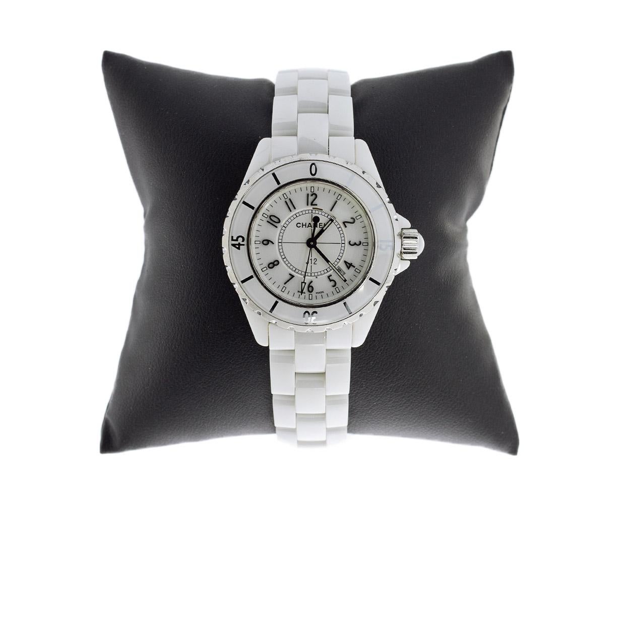 Donna Orologio Chanel J12 in ceramica bianca 33 mm al quarzo